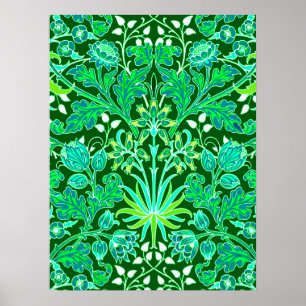 William Morris Hyacinth Print, Emerald Grönt Poster