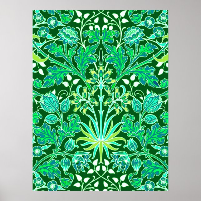 William Morris Hyacinth Print, Emerald Grönt Poster (Framsidan)