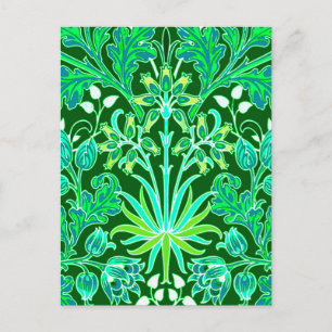 William Morris Hyacinth Print, Emerald Grönt Vykort