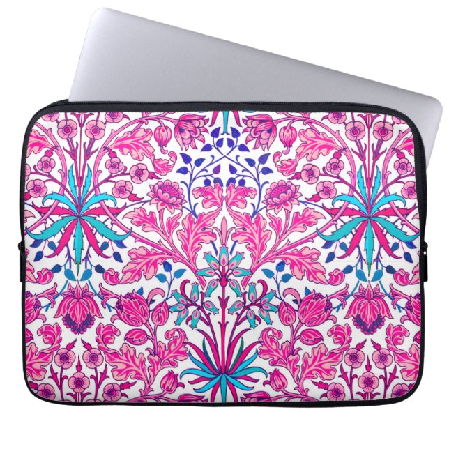 William Morris Hyacinth Print, Fuchsia Rosa Laptop Sleeve (Framsidan)