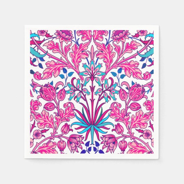William Morris Hyacinth Print, Fuchsia Rosa Pappersservett (Framsidan)