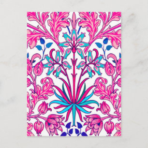 William Morris Hyacinth Print, Fuchsia Rosa Vykort