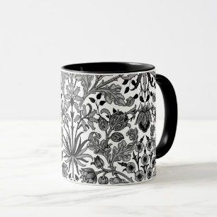 William Morris Hyacinth Print, Grått, Black & Whi Mugg