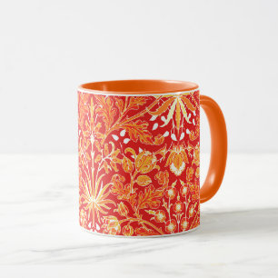 William Morris Hyacinth Print, Mandarin Orange Mugg