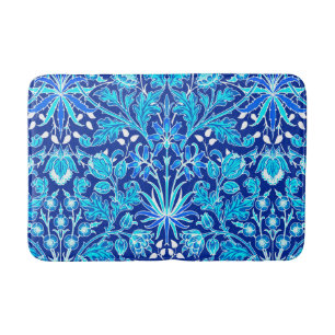 William Morris Hyacinth Print, Navy & Cobalt Blue Badrumsmatta