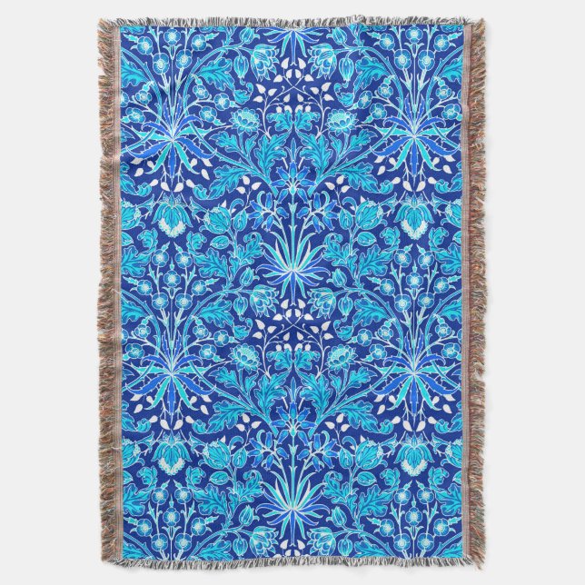 William Morris Hyacinth Print, Navy & Cobalt Blue Filt (Framsidan Vertikal)