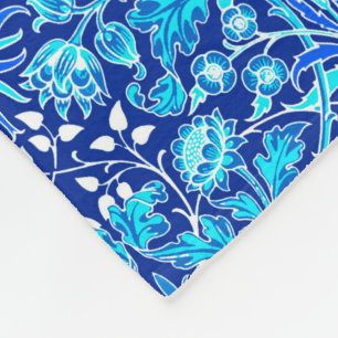 William Morris Hyacinth Print, Navy & Cobalt Blue Fleecefilt