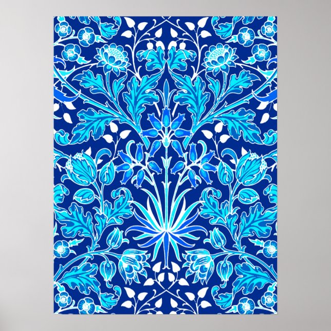 William Morris Hyacinth Print, Navy & Cobalt Blue Poster (Framsidan)