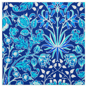 William Morris Hyacinth Print, Navy & Cobalt Blue Tyg