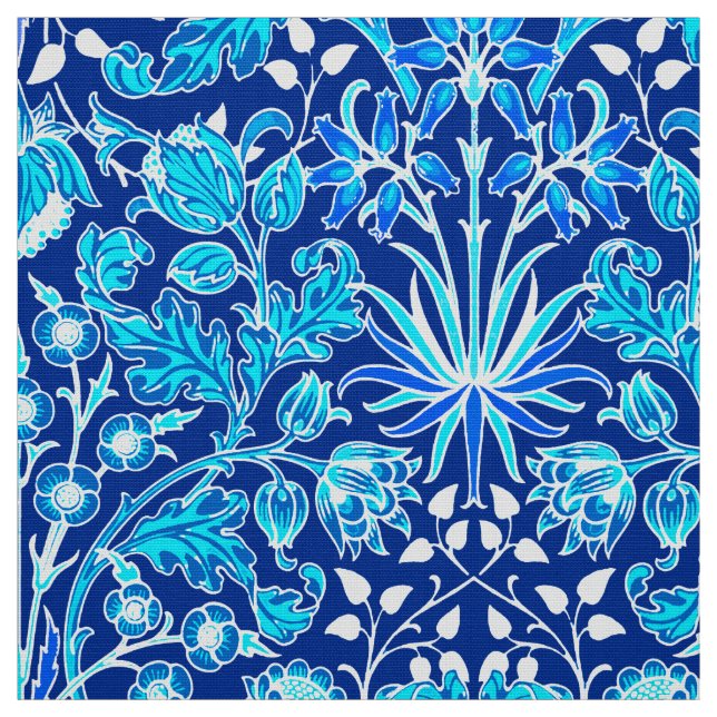 William Morris Hyacinth Print, Navy & Cobalt Blue Tyg (Provkarta)