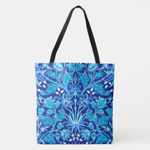 William Morris Hyacinth Print, Navy & Cobalt Blue Tygkasse