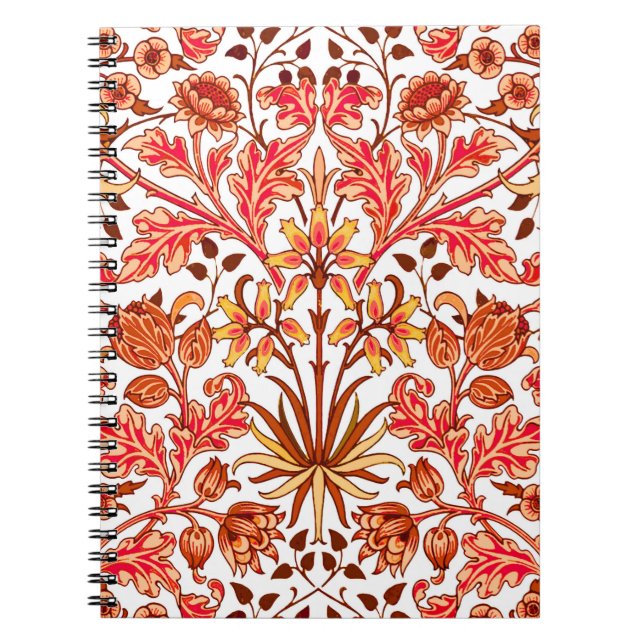 William Morris Hyacinth Print, Orange och Rust Anteckningsbok (Framsidan)