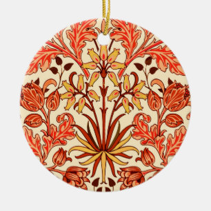 William Morris Hyacinth Print, Orange och Rust Julgransprydnad Keramik