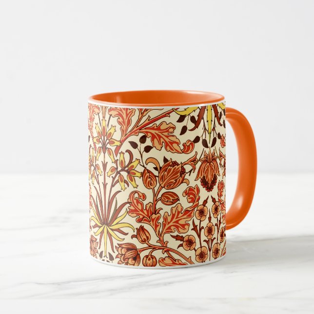 William Morris Hyacinth Print, Orange och Rust Mugg (Framsida höger)