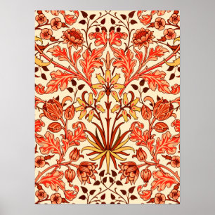 William Morris Hyacinth Print, Orange och Rust Poster