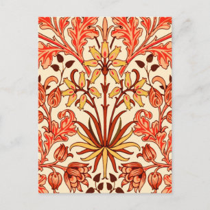 William Morris Hyacinth Print, Orange och Rust Vykort