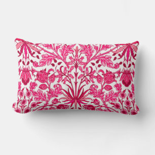 William Morris Hyacinth Tryck, Burgundy och Rosa  Lumbarkudde