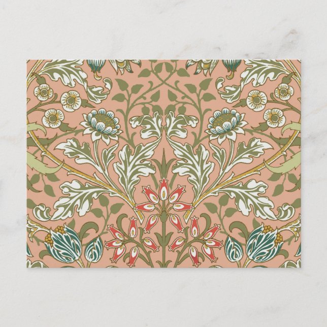 William Morris Hyacintmönster Dammrosa Vykort (Framsida)