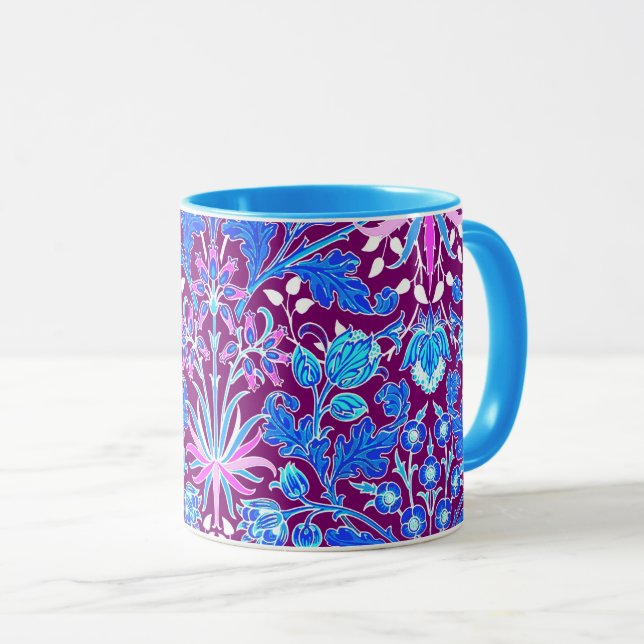 William Morris hyacinttryck, Aqua och lilor Mugg (Framsida höger)