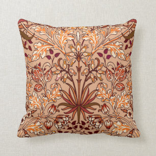 William Morris hyacinttryck, brunt och beige Kudde