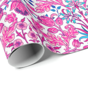 William Morris hyacinttryck, Fuchsia rosa Presentpapper