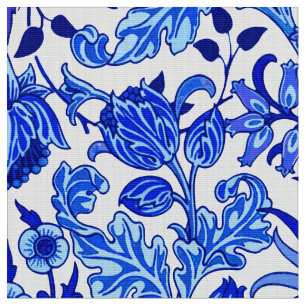 William Morris hyacinttryck, koboltblått & vit Tyg