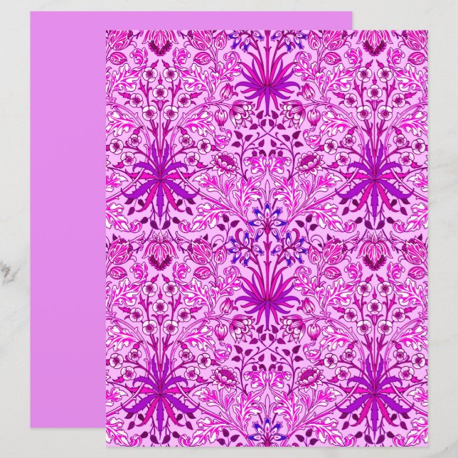 William Morris Hyacinttryck, Lavendel och Violett (Fram/baksida)