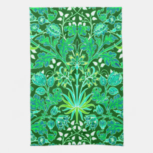 William Morris hyacinttryck, smaragdgrönt Kökshandduk
