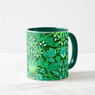 William Morris hyacinttryck, smaragdgrönt Mugg