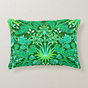 William Morris hyacinttryck, smaragdgrönt Prydnadskudde