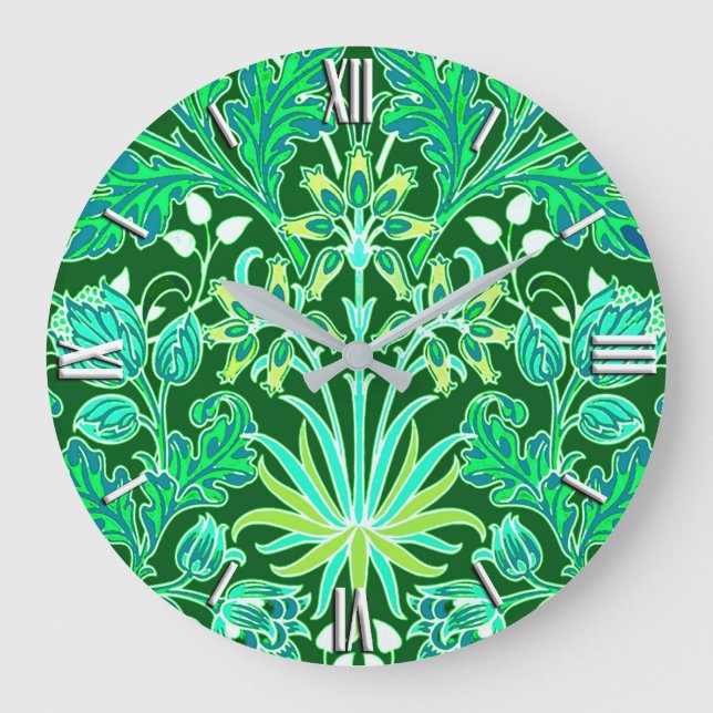 William Morris Hyacinttryck, Smaragdgrönt Stor Klocka (Framsida)