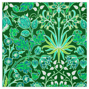 William Morris hyacinttryck, smaragdgrönt Tyg