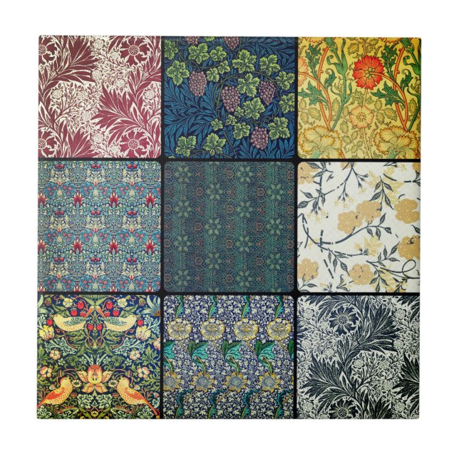 William * Morris II Art nouveau Collage Kakelplatta (Framsidan)