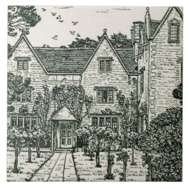 William Morris - illustration av hans hus 1893 Kakelplatta