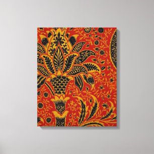 William Morris India Red Blommigt Canvastryck