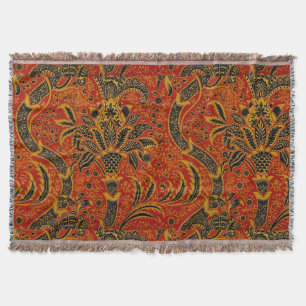 William Morris India Red Blommigt Filt
