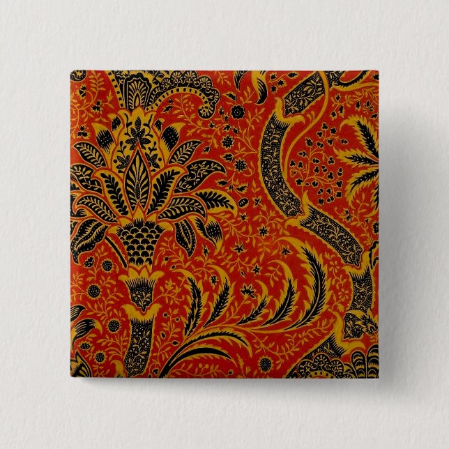 William Morris India Red Blommigt Knapp (Framsida)