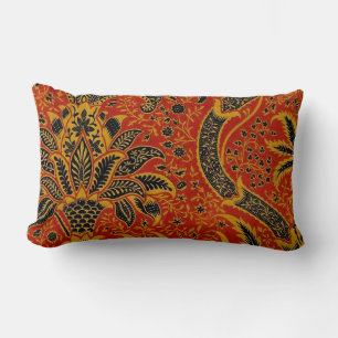 William Morris India Red Blommigt Lumbarkudde