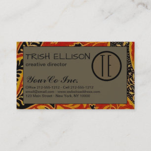 William Morris India Red Blommigt Visitkort