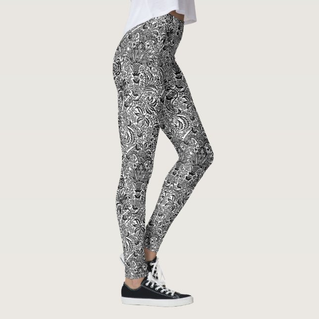William Morris Indian, Black and White Leggings (Höger)