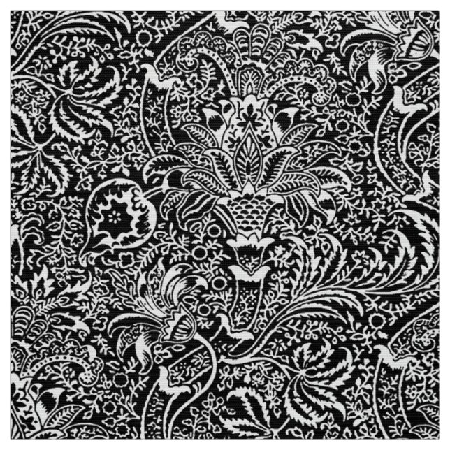William Morris Indian, Black and White Tyg (Provkarta)