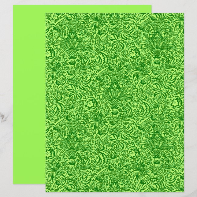 William Morris Indian, Lime and Emerald Grönt (Fram/baksida)