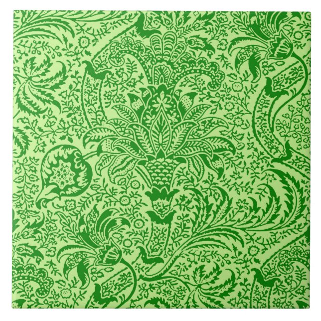 William Morris Indian, Lime and Kiwi Grönt Kakelplatta (Framsidan)
