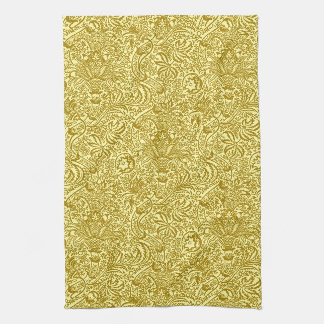 William Morris Indian, Mustard Guld Kökshandduk (Vertikal)