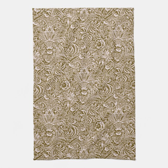 William Morris Indian, Taupe Tan och Beige Kökshandduk (Vertikal)