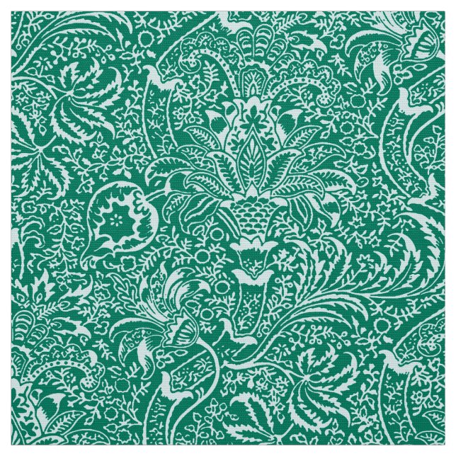 William Morris Indian, Turquise och Light Aqua Tyg (Provkarta)