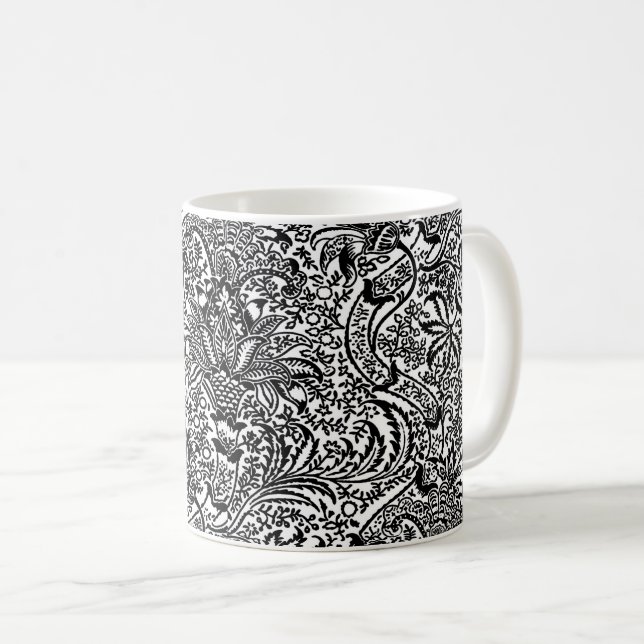 William Morris Indian, White and Black Kaffemugg (Framsida höger)