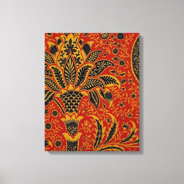 William Morris Indien Röd Blommig Vintage Klassike Canvastryck (Framsida)