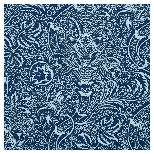 William Morris indier, indigoblått och himmelblått Tyg (Provkarta)