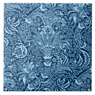William Morris indier, mörk indigoblått och Kakelplatta